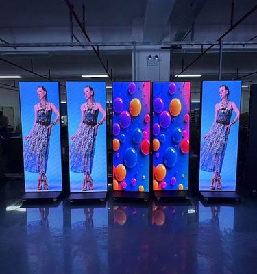 Afficheur LED intérieur HD couleur, lecteur vidéo publicitaire type poster, P1.25 P1.538 P1.86 P2 P2.5 P3