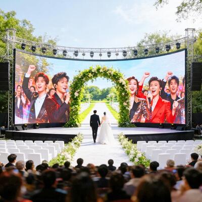 Scène de mariage avec écran LED arrière-plan P5 Location de concert avec mur LED arrière-plan