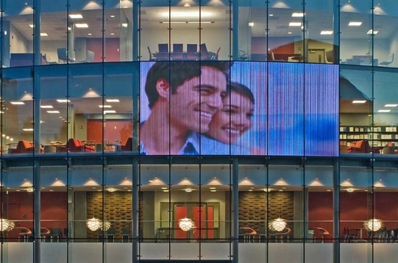 Écran LED en verre transparent à large gamme de couleurs Léger