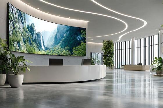 ISO14001 a courbé les affichages menés que P2mm SMD1515 a mené le studio visuel de mur