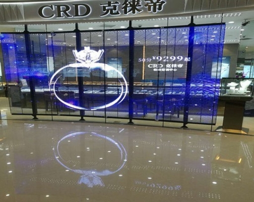 Le vitrail visuel de mur de centre commercial a mené l'affichage 1R1G1B ISO14001 63775dots/m2