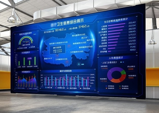 Panneaux de mur visuels menés polychromes d'intérieur d'affichage de Longda 1R1G1B 281 trillion