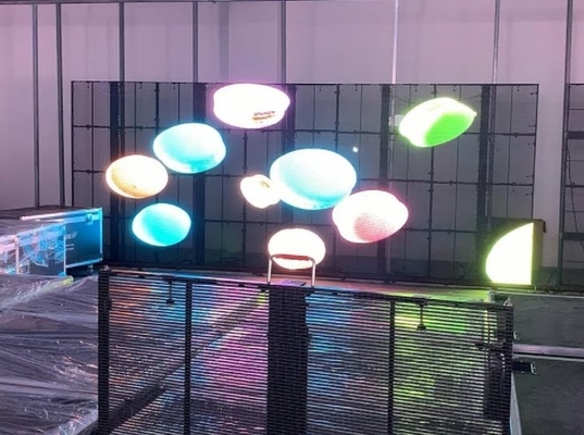 La publicité d'écran transparente en verre LED de 100 x de 50cm montrent la FCC d'ODM de 32873 pixels
