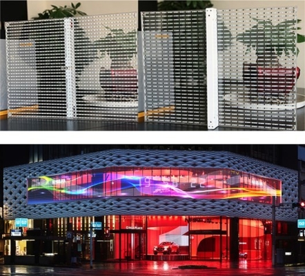 ODM extérieur de balayage LED de l'écran en verre transparent SMD1921 1/2 de la publicité commerciale