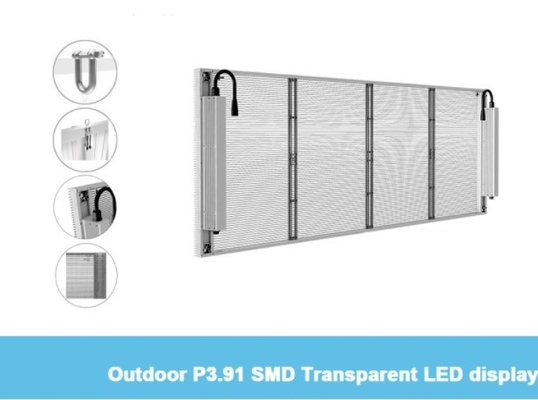 L'écran mené en verre transparent HD de P3.91mm 1R1G1B a mené Mesh Video Wall ISO9001