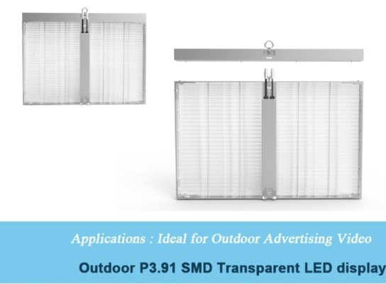 Balayage transparent P3.9mm de la fenêtre 8 de magasin d'écran en verre LED d'IC 2038