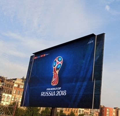 Panneau d'affichage mené par publicité visuelle mené extérieur des murs ISO14001 1R1G1B d'ODM P4