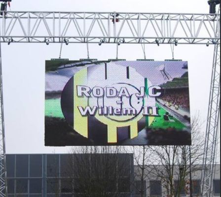 Panneau de publicité visuel mené extérieur élevé de murs de la légèreté 1R1G1B P4mm 14bit