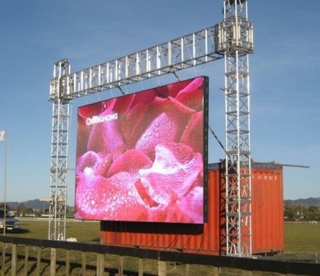 Panneau de publicité visuel mené extérieur élevé de murs de la légèreté 1R1G1B P4mm 14bit