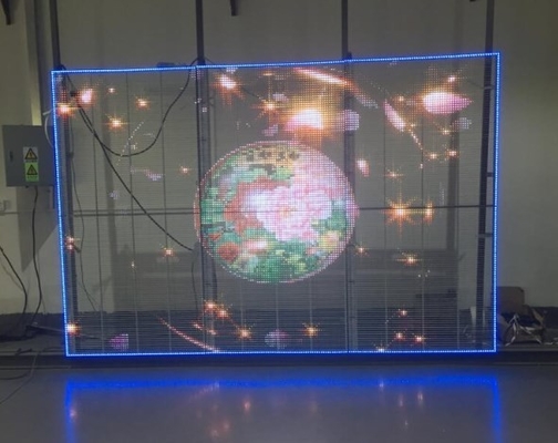 L'écran visuel transparent RVB de mur d'AC85V LED a mené l'écran de visualisation de fenêtre